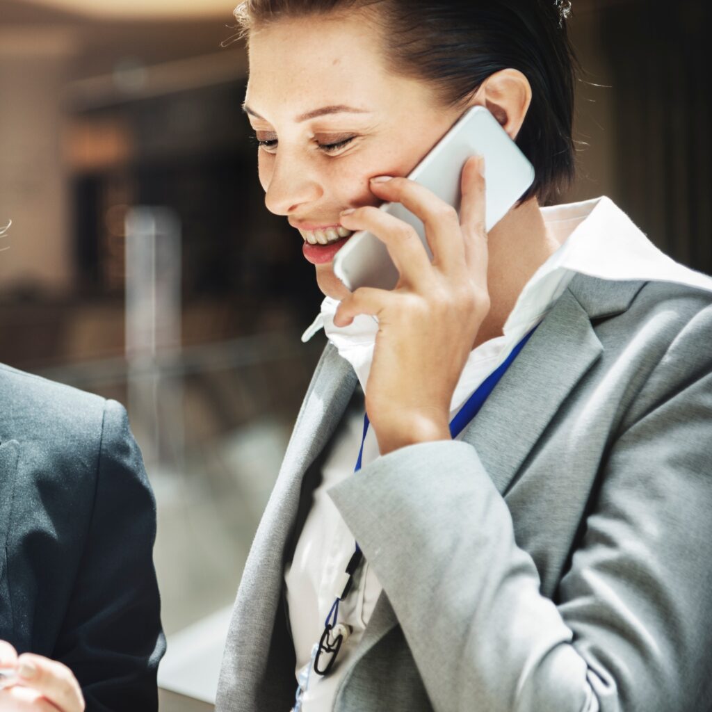 Businesswoman Telecommunication Connection Concept